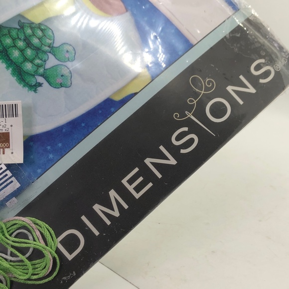 DIMENSIONS 2 Bibs Stamped Cross Stitch Kit #70-73698 – Elephant & Turtle Design - Picture 5 of 14